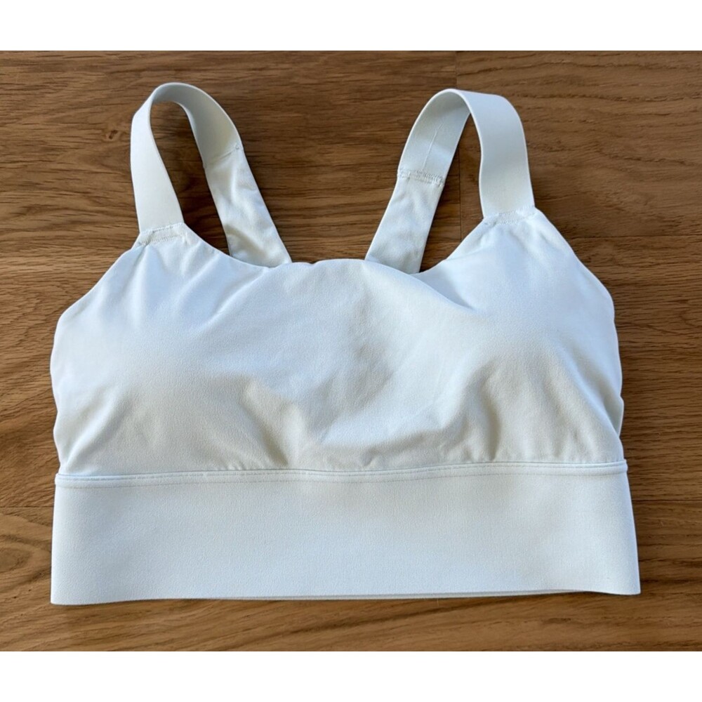 Athleta Sports Bra Women M Mint Green Longline Twist Back Athleisure Yoga Gym